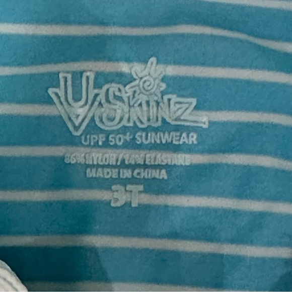 Ruffle detail bright blue sun suit rash guard swim 💙 toddler splash pad - Picture 2 of 3